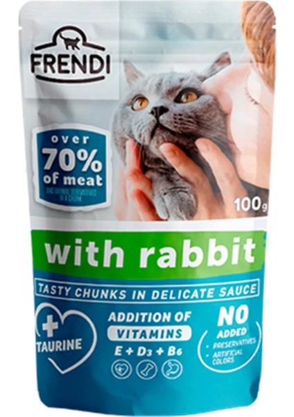 Frendi Soslu Tavşanlı Tam Kedi Yaş Maması