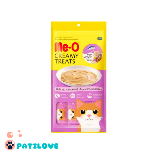 MEO TON BALIKLI VE DENİZ TARAĞI KREMA KEDİ ÖDÜL MAMASI 4 x 15 GR